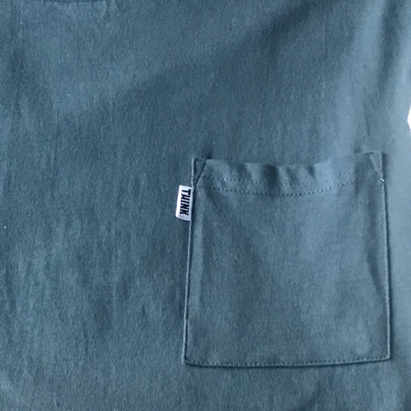 3 FOR $20 URBAN HERITAGE Unisex Oversized Relaxed “Think” Pocket Tee Sz M - Picture 3 of 5